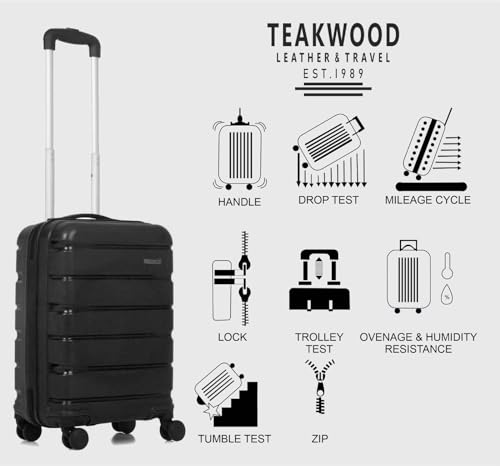 Teakwood Unisex Trolley Bag, Hard
