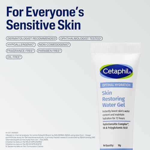 Cetaphil Optimal Hydration Restoring Water Gel 10g for Sensitive Skin - Image 7