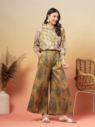 Stylum Women's Green Paisley Print Rayon Kurti Palazzo Set - Image 3
