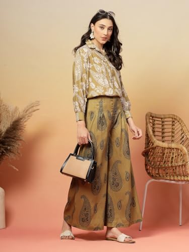 Stylum Women's Green Paisley Print Rayon Kurti Palazzo Set - Image 5