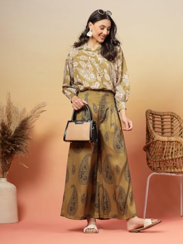 Stylum Women's Green Paisley Print Rayon Kurti Palazzo Set - Image 6