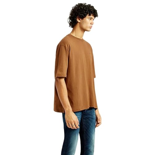 Levi's Men's Solid Loose Fit T-Shirt (A7900-0043_Brown - Image 4