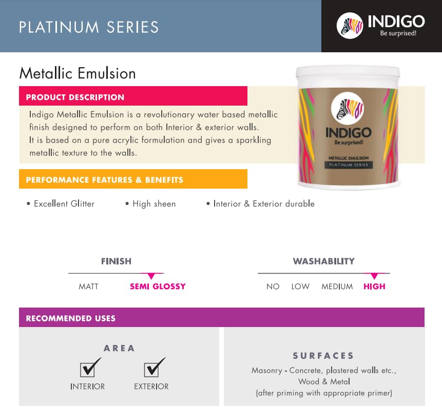 Indigo Metallic Emulsion Platinum Series