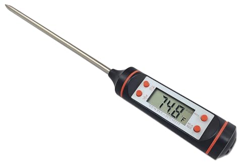 Digital Lcd Cooking Food Meat Probe Kitchen Bbq Thermometer Temperature Test Pen, instant read thermometer for Industrial, Grill, Candy, Milk, Oil, Liquid Lab Chemical (Steel 5.9 Inch)