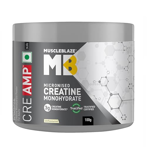 MuscleBlaze Micronised Creatine Monohydrate CreAMP Powder, 100g