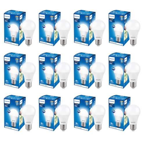 Philips Base E27 9-Watt LED Bulb (Pack of 12, Cool Day Light) (Cool Day Light)