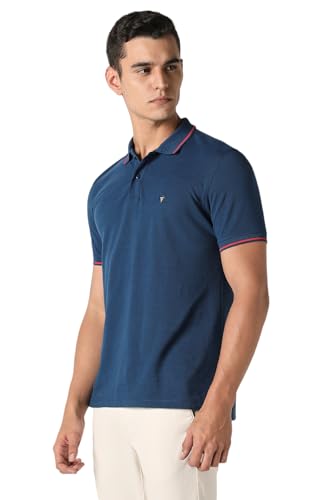 Van Heusen Men's Cotton Solid Regular Fit Collar Polo T-Shirt - Image 3
