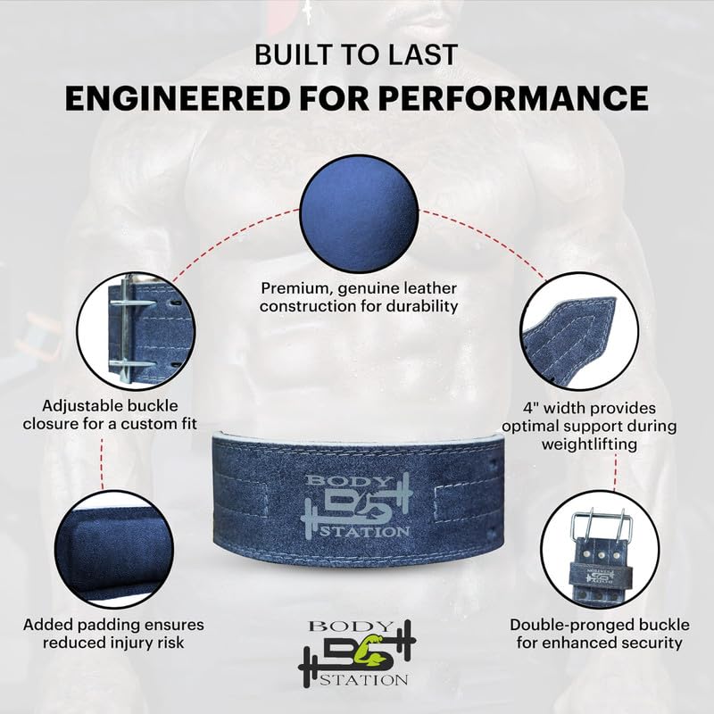 Suede Leather Weightlifting Belt –