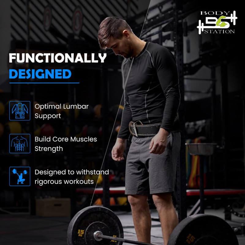 Suede Leather Weightlifting Belt –