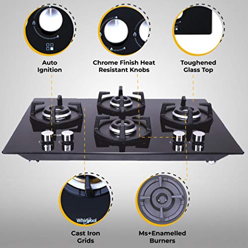 Whirlpool Hob 4 Burner Crystal