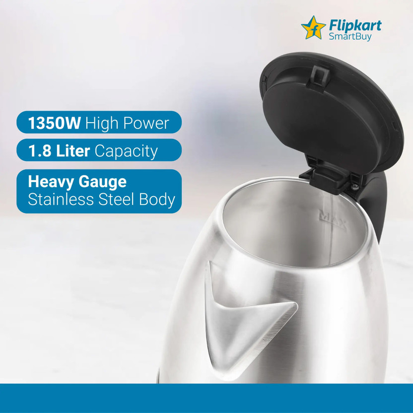 Flipkart SmartBuy Prime Electric Kettle (1.8 L, Silver) - Image 2