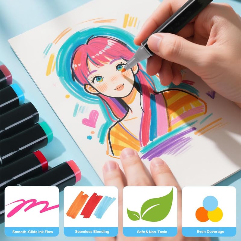 KLIFFOO Dual Tip Colorful Art