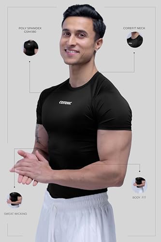 COITONIC Men's Half Sleeve Compression