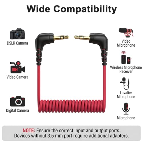 HASTHIP® 2Pcs TRS to TRS Audio Mic Cord, 3.5mm Coiled Audio Mic Cable - Image 3
