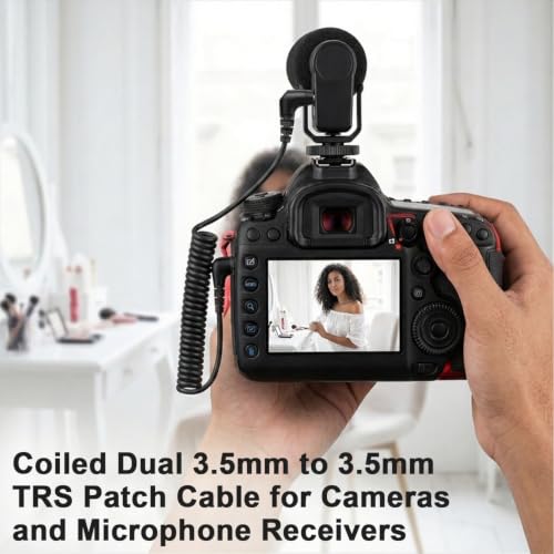 HASTHIP® 2Pcs TRS to TRS Audio Mic Cord, 3.5mm Coiled Audio Mic Cable - Image 6