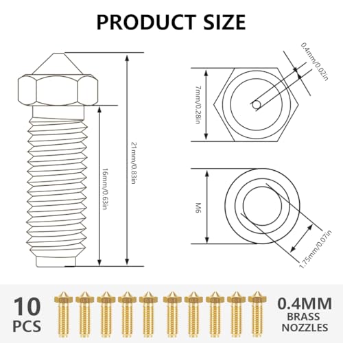 Serplex® 0.4mm Brass Nozzles