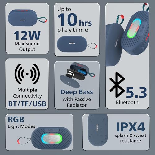 PHILIPS Audio TAS1400BL Wireless Bluetooth