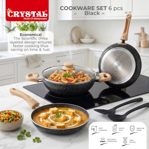 Crystal Aluminum 6 Pcs Non