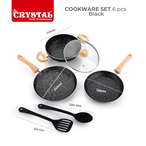 Crystal Aluminum 6 Pcs Non