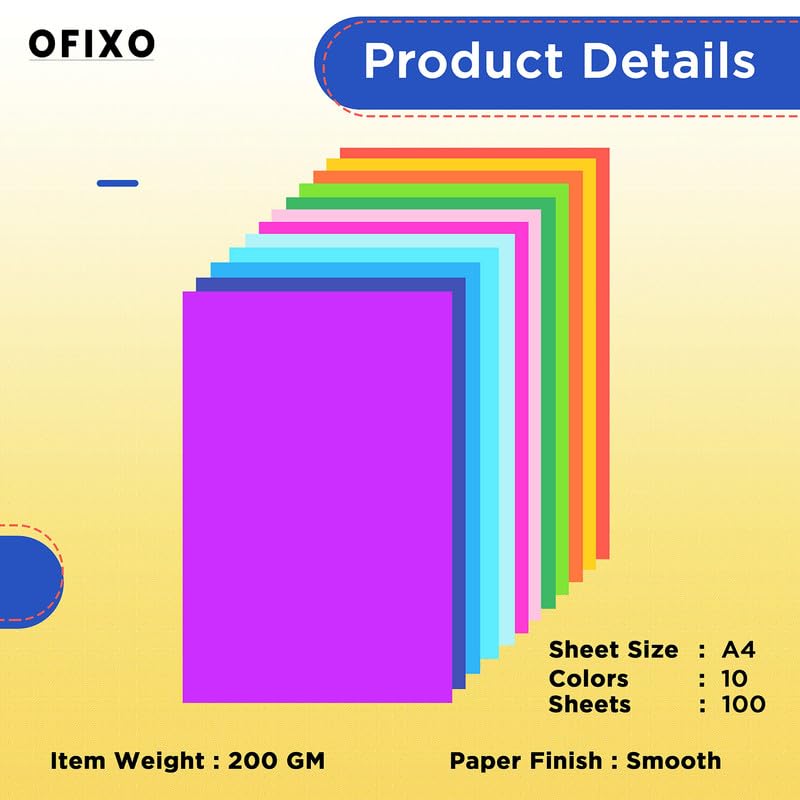 OFIXO 100 Pieces Colour Sheets