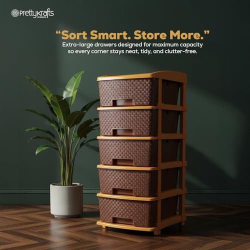 PrettyKrafts 5-Tier Plastic Storage Drawer