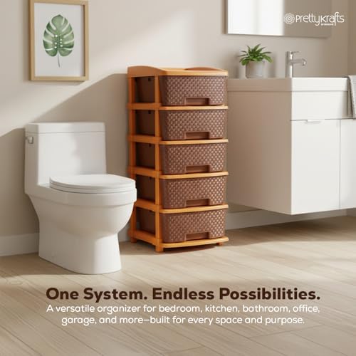 PrettyKrafts 5-Tier Plastic Storage Drawer