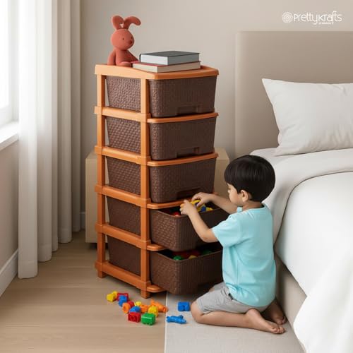 PrettyKrafts 5-Tier Plastic Storage Drawer