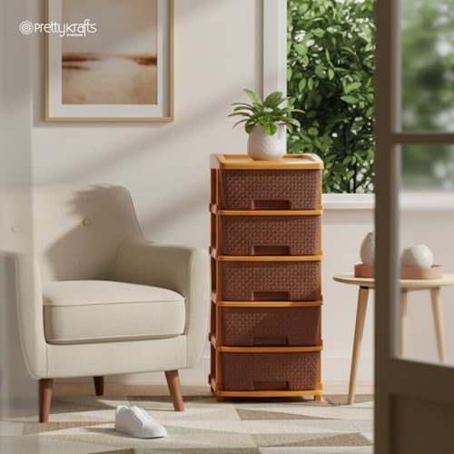 PrettyKrafts 5-Tier Plastic Storage Drawer