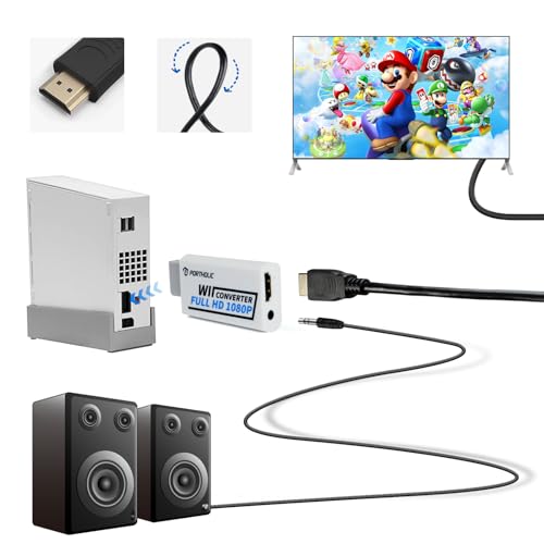 PORTHOLIC Wii Adapter HDMI Adapter