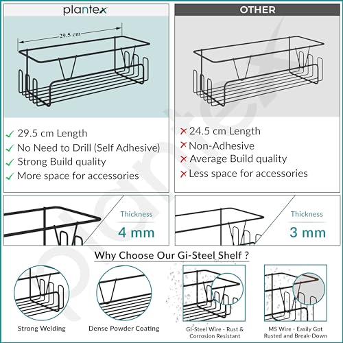 Plantex Adhesive Shelf for Bathroom/GI