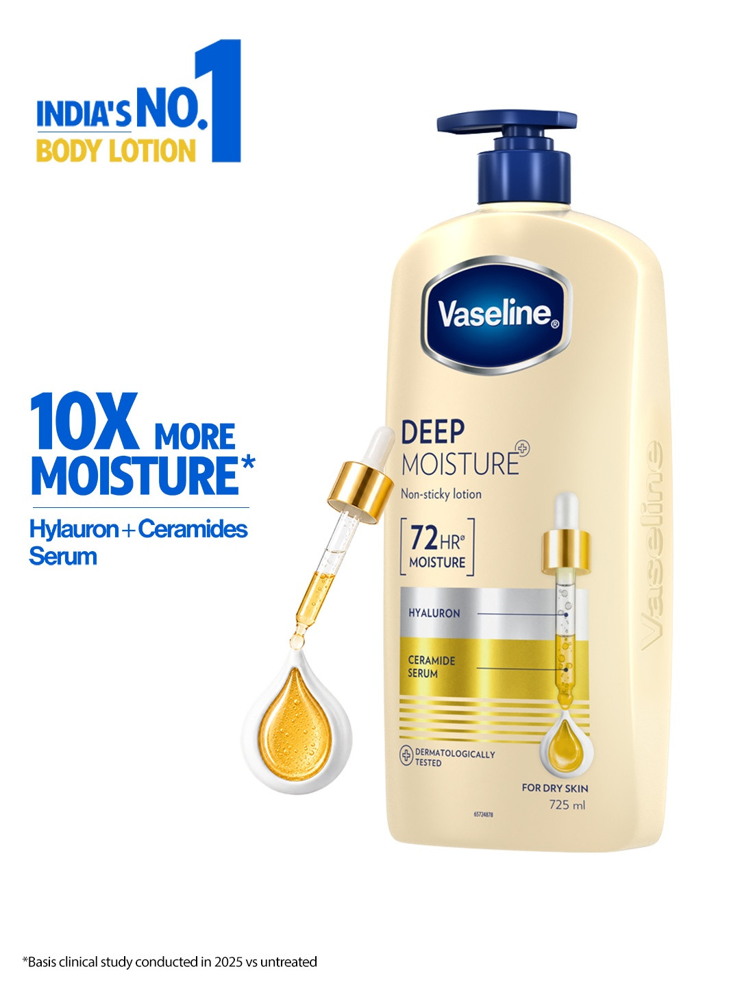 Vaseline Deep Moisture Body Lotion with Ceramide Hyaluron for Dry Skin - 725 ml