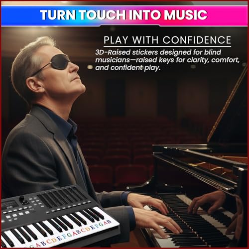 amiciSound Colorful 3D-Raised Touchable Piano Keyboard Stickers - Image 4