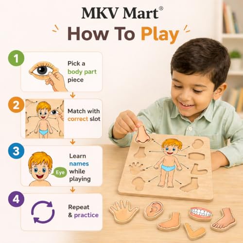 Body Part Puzzle Kids Wooden