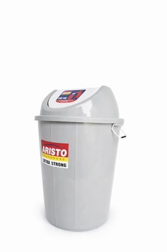 ARISTO Swing Lid Dustbin with Metal Side Handle 80 LTR (GREY)