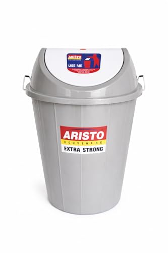 ARISTO Swing Lid Dustbin with Metal Side Handle 80 LTR (GREY) - Image 3