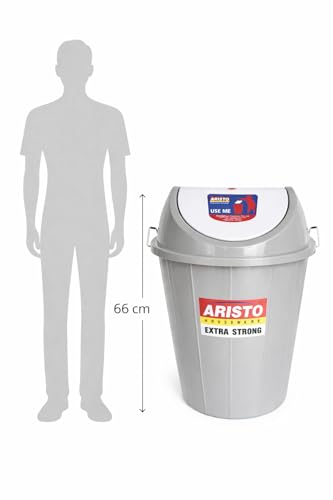 ARISTO Swing Lid Dustbin with Metal Side Handle 80 LTR (GREY) - Image 7