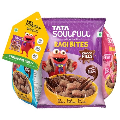 Tata Soulfull Ragi Bites Breakfast Cereal Variety Pack of 6, 114g