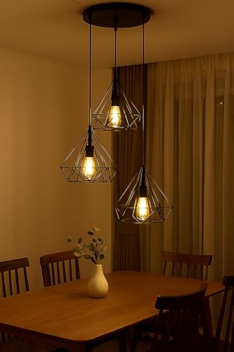 tu casa Iron Hg-35 220Watts Pendant Light, Black, Diamond - Image 4