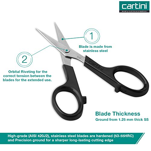 Godrej Cartini Personal Scissors, Silver;Black, 10.5 x 5.3 Centimeters - Image 2