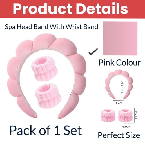 TEMPERIA Makeup Headband Wristband Set