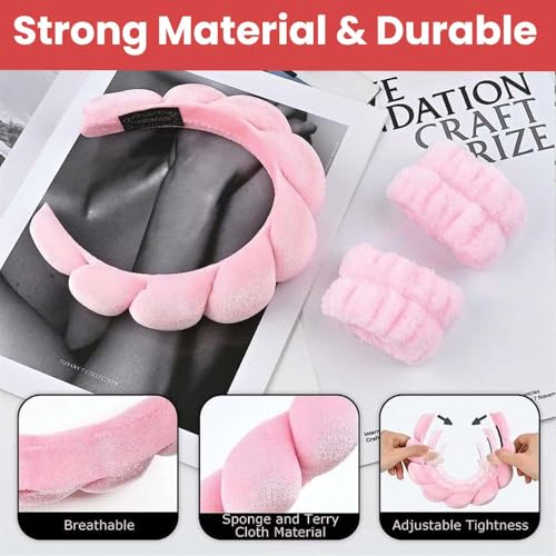 TEMPERIA Makeup Headband Wristband Set