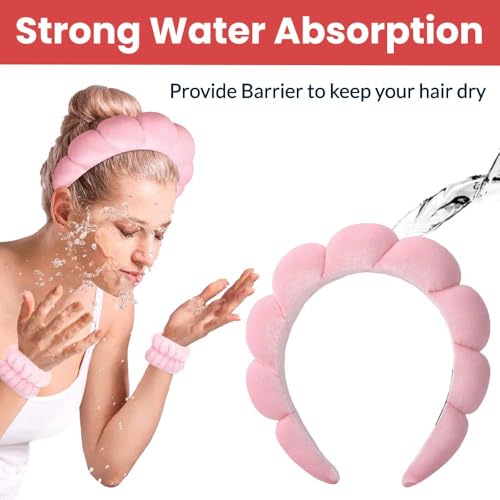 TEMPERIA Makeup Headband Wristband Set