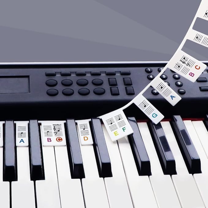 Removable Piano Key Stickers Note