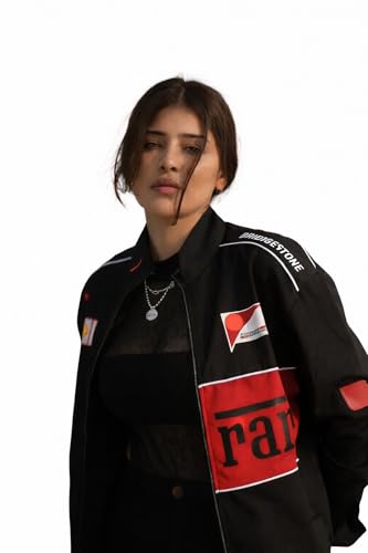 Black F1 Racing Vintage Streetwear Jacket