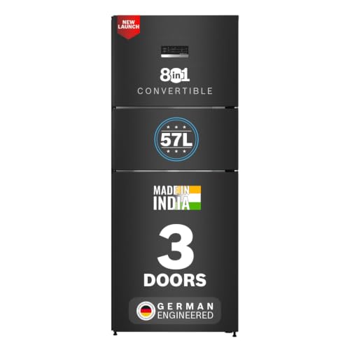 Bosch 302L, 3 Star, MaxFlex Convert Frost Free Triple Door Refrigerator | 8-in-1 Convertible Storage Modes | 57L Extra Convertible Zone | Cool Extend up to 18 hours (CMC33S33VI, Cosmic Steel)