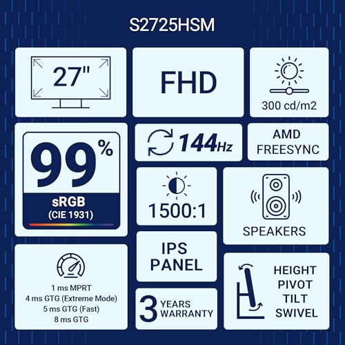 Dell S2725HSM 27"/68.58cm FHD Monitor|Ash