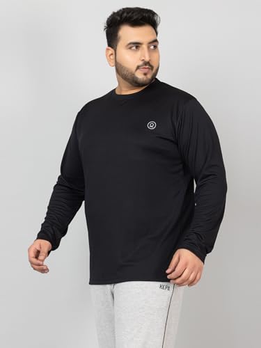 CHKOKKO Men's Solid Plus Size