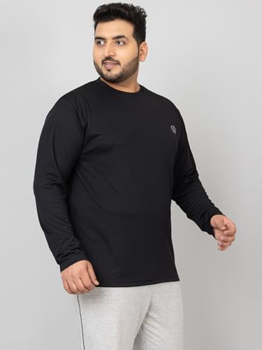 CHKOKKO Men's Solid Plus Size