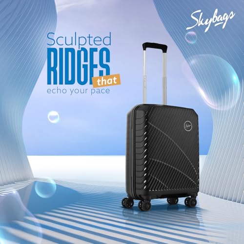 Skybags Streax Cabin (Small Size) Hard Case Trolley Bag, Black - Image 3