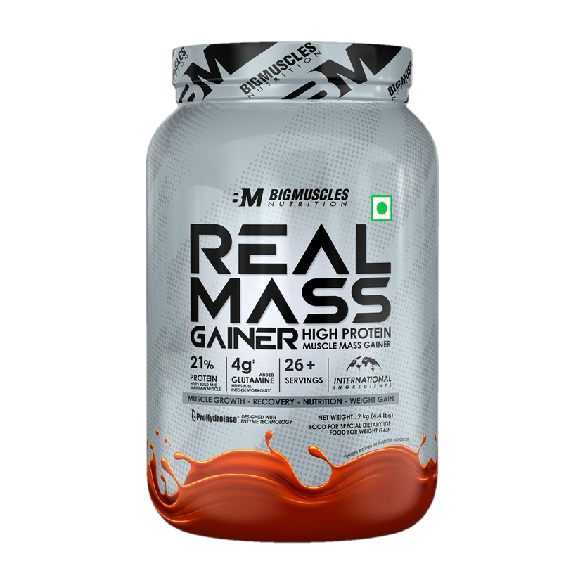 BIGMUSCLES NUTRITION Real Weight Gainers/Mass Gainers (2 kg, Choc...more